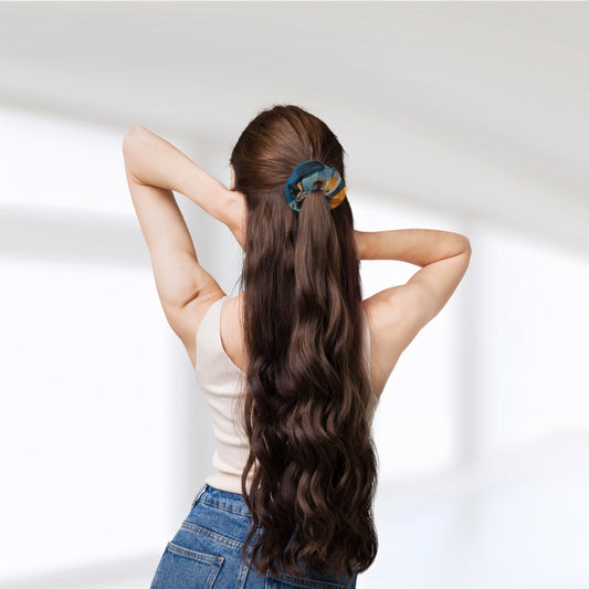 Tetrix Urban Collage – All-Over Print Recycled Scrunchie