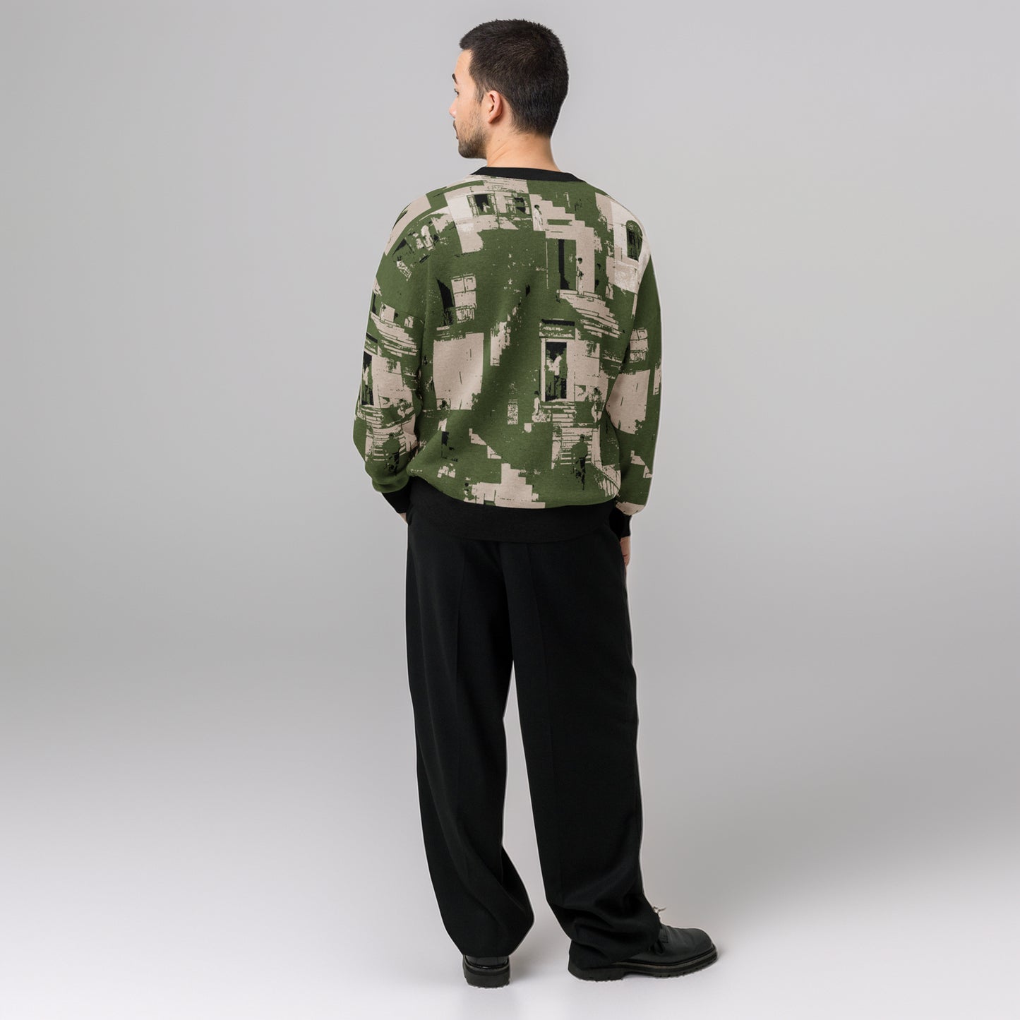 Tetrix Urban Collage – Relaxed Fit Knitted Crew Neck Sweater