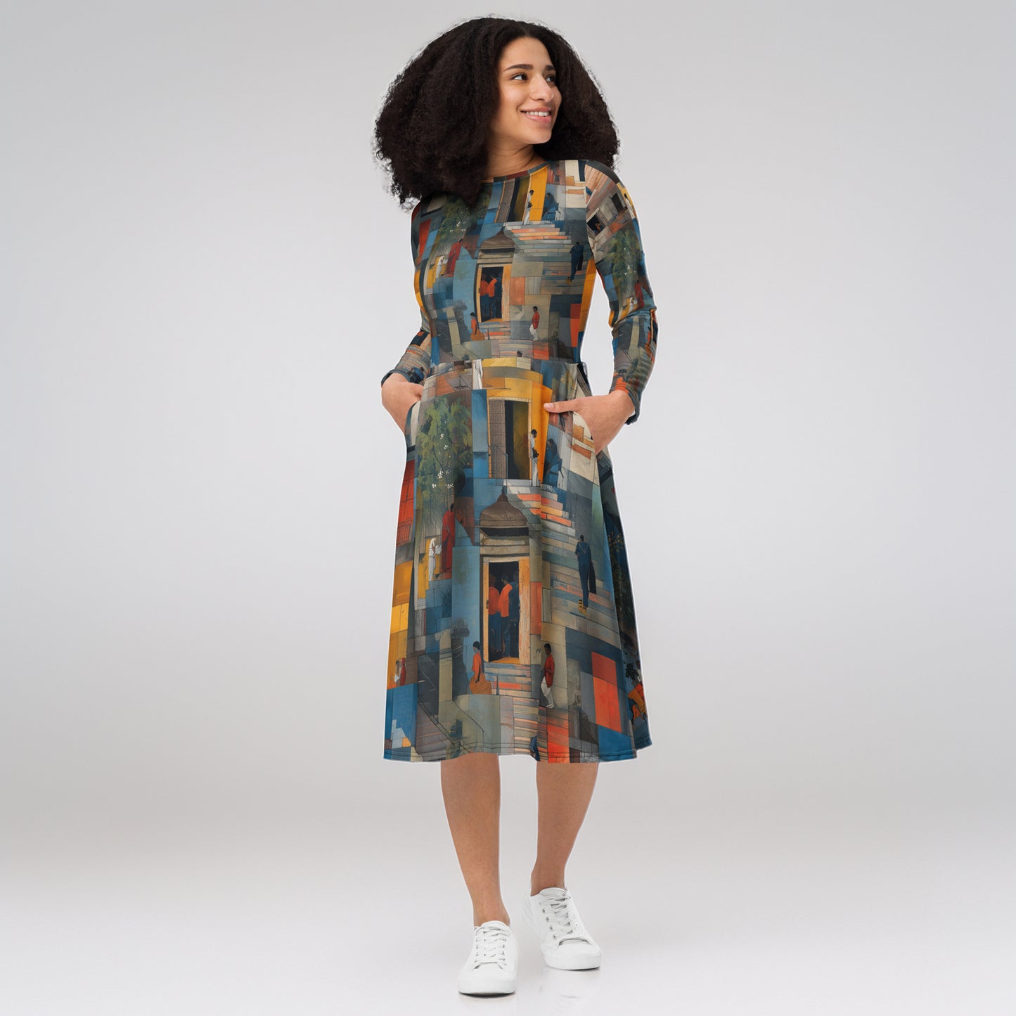 Tetrix Urban Collage – All-Over Print Midi Dress