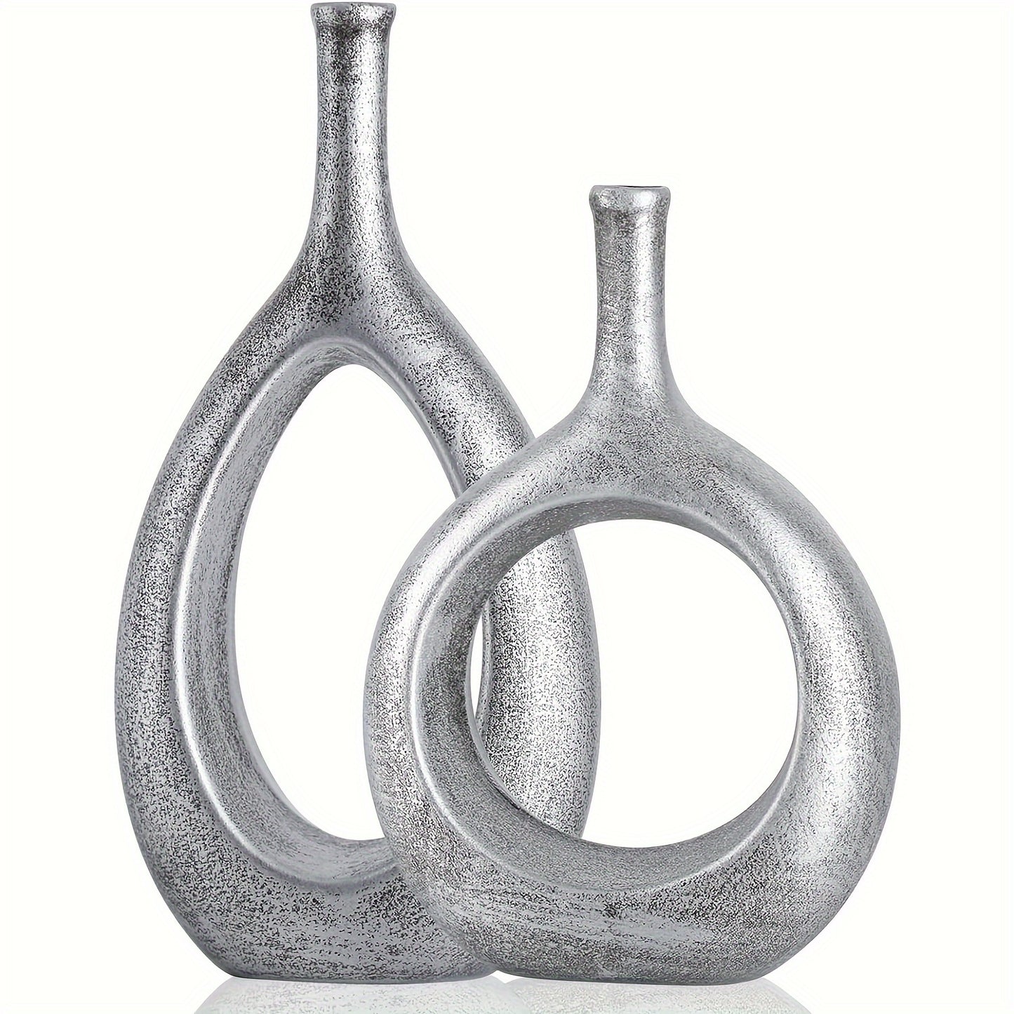 Set of 2 Ceramic Vases for Home Decor, Perfect for Flowers, Weddings, and Centerpieces - Ideal for Living Room, Kitchen, Bathroom, and Office Tables