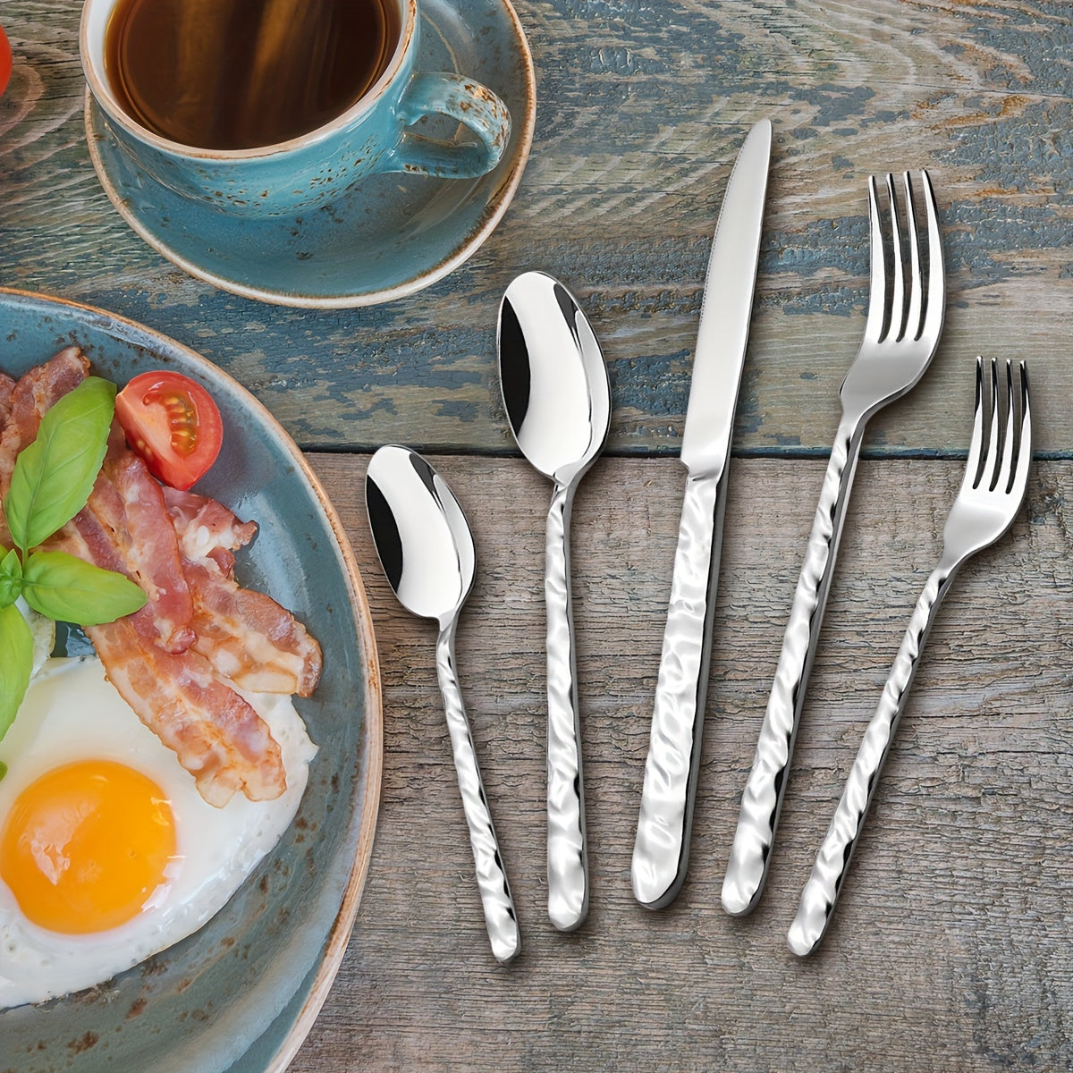 Silverware Set, 40PCS/60PCS Stone Handle Set - Mirror Polished, Dishwasher Safe - Suitable for Home, Catering, Parties, Weddings & Restaurants - For Families & Entertainers