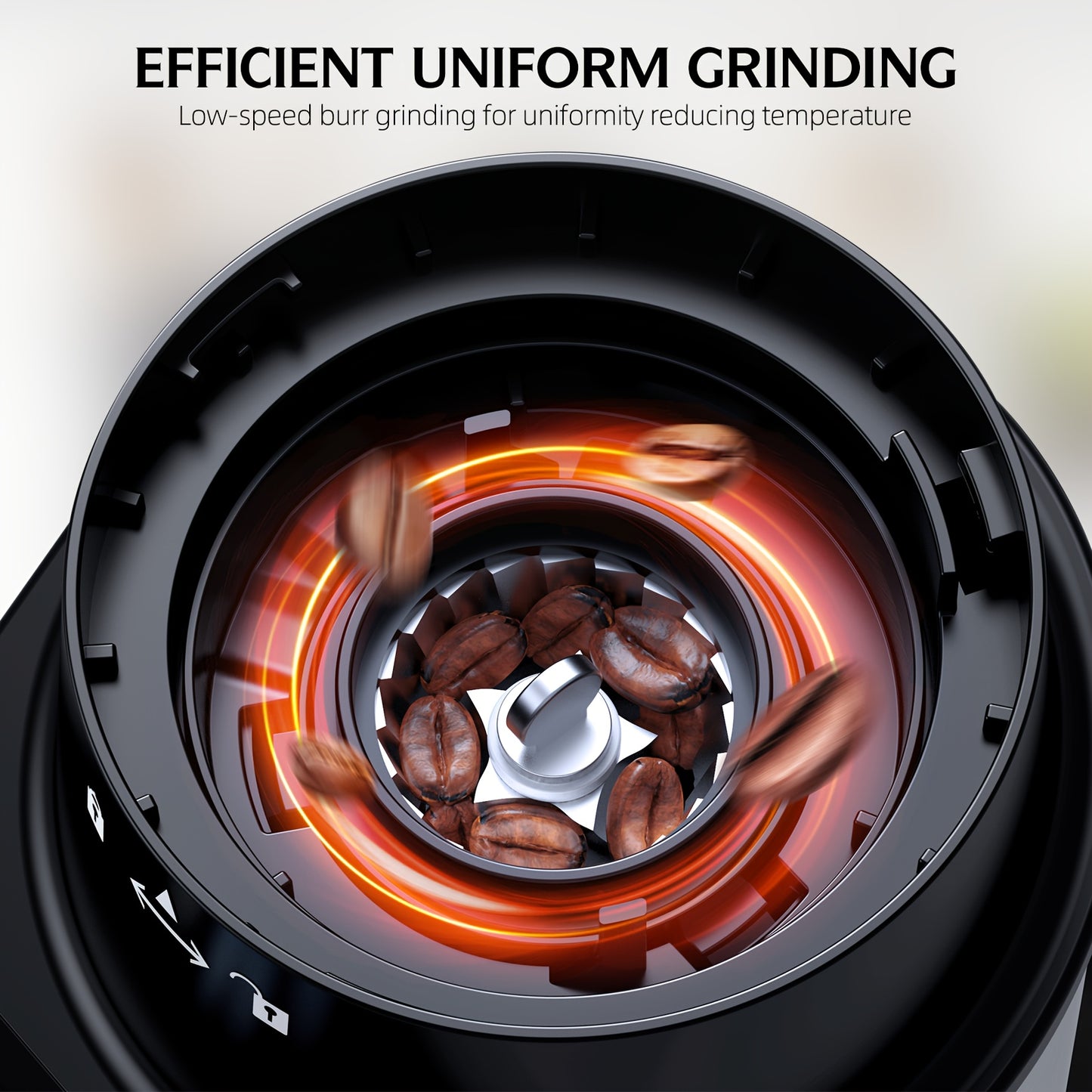 Burr Coffee Grinder with 60 Grinding Settings | Electric Coffee Bean Grinder for Home Use with 60 Seconds Timer, 1-8 Cup Capacity, Touch Screen, Anti-static, 430 Stainless Steel, Black