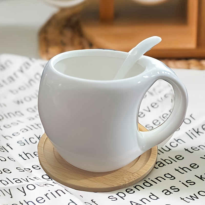 [Coffee and Saucer] Concentrated Coffee and Saucer with Handle, Suitable for Coffee Drinks, Latte, Cappuccino, Mocha, 4oz Coffee, Ideal for Cafes and Parties, White