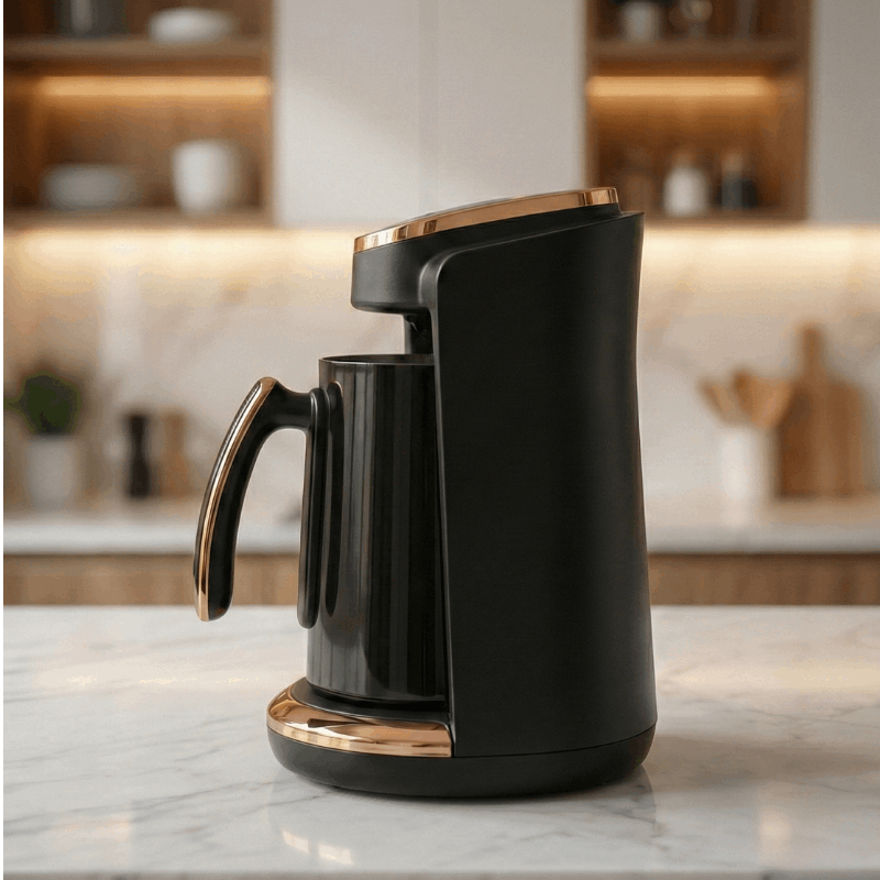 Any Morning Turkish/Arabic/Greek Coffee Maker, Automatic, Auto Shut Off, 4 Cup, Stainless Steel Turkish Coffee Pot