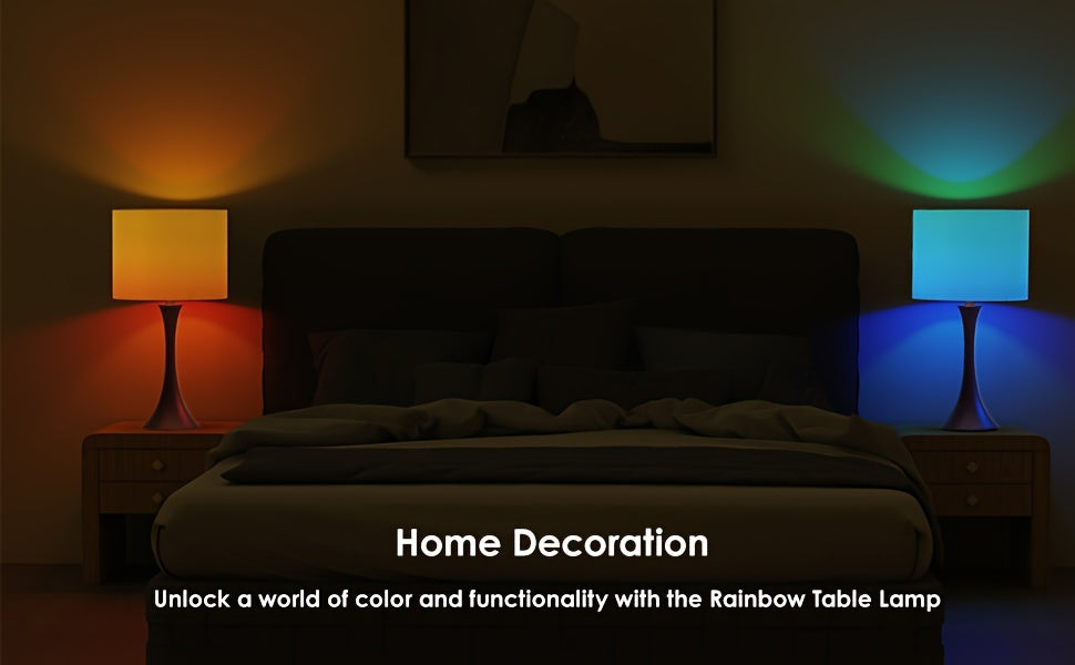 Modern Smart Bedside Table Lamps - Set of 2, 24" Tall, Brown, APP Remote Control, Music Sync for Bedroom & Farmhouse Living Room Decor