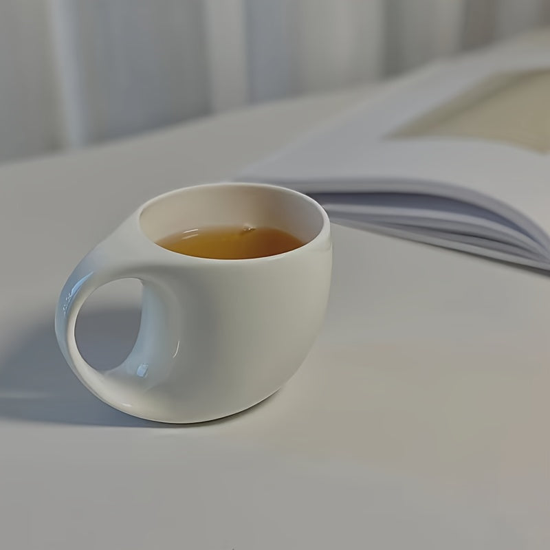 [Coffee and Saucer] Concentrated Coffee and Saucer with Handle, Suitable for Coffee Drinks, Latte, Cappuccino, Mocha, 4oz Coffee, Ideal for Cafes and Parties, White