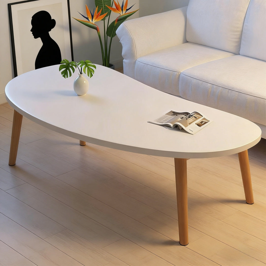Minimalist Solid Wood Coffee Table – Natural Wood Grain Center Table