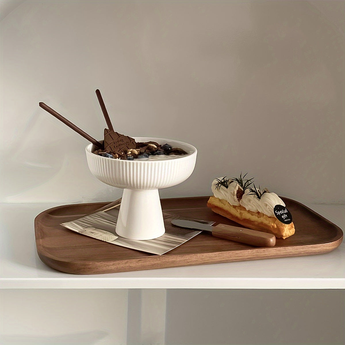 Handcrafted Ceramic Yogurt Bowl (1 Piece) – High-Leg Dessert & Breakfast Cup