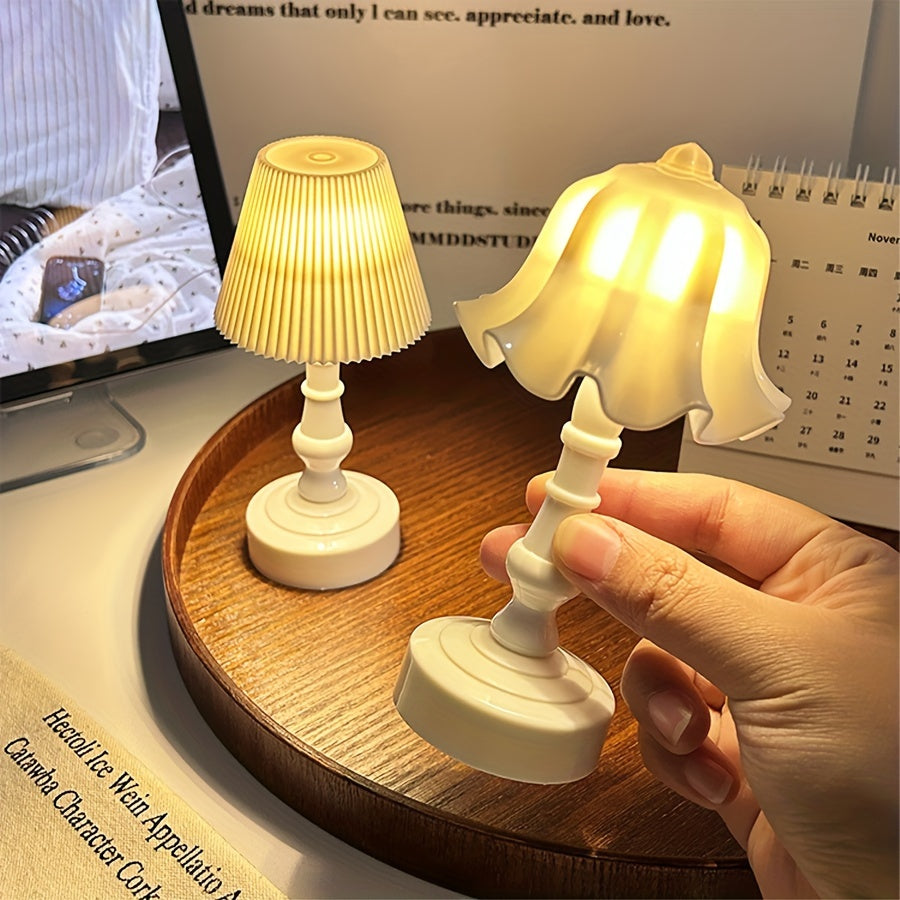 1pc Flower-Shaped Mini LED Table Lamps - Sleek Modern Design, Soft Warm Night Light, Durable Plastic Construction - Unique Home Decor for Bedroom, Desk, Cafe, Hotel, and Living Room, Ideal Gift for Friends and Family