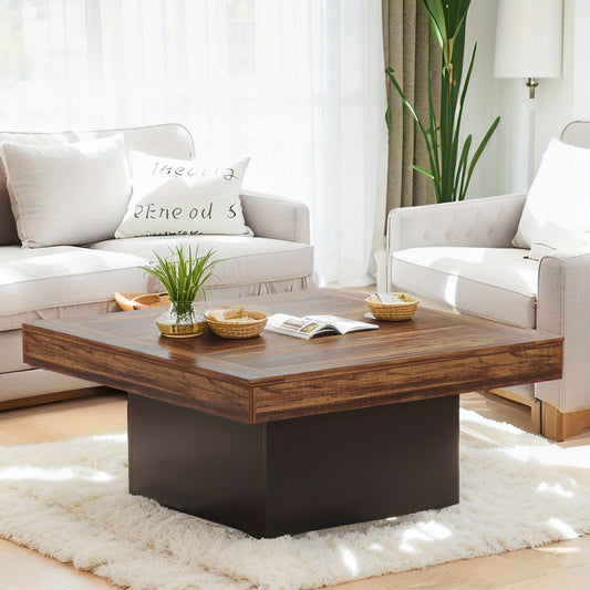 35” Wooden Center Coffee Table – Modern Living Room & Home Office Table