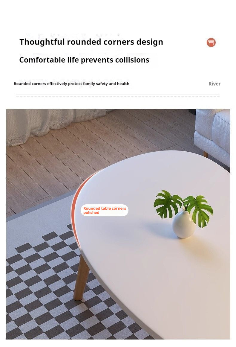 Minimalist Solid Wood Coffee Table – Natural Wood Grain Center Table