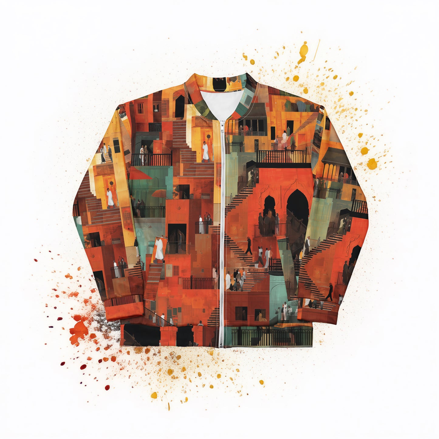 Tetrix City Layers Collage – All-Over Print Bomber Jacket