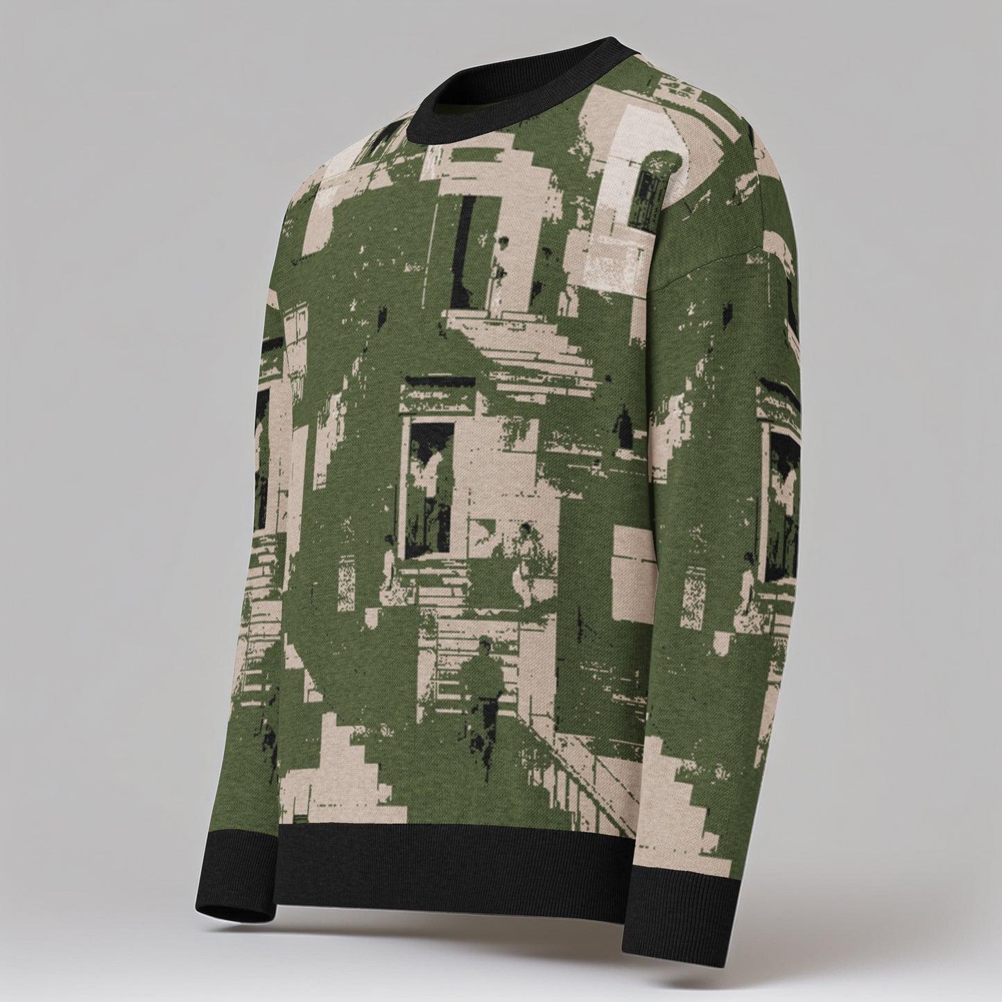 Tetrix Urban Collage – Relaxed Fit Knitted Crew Neck Sweater