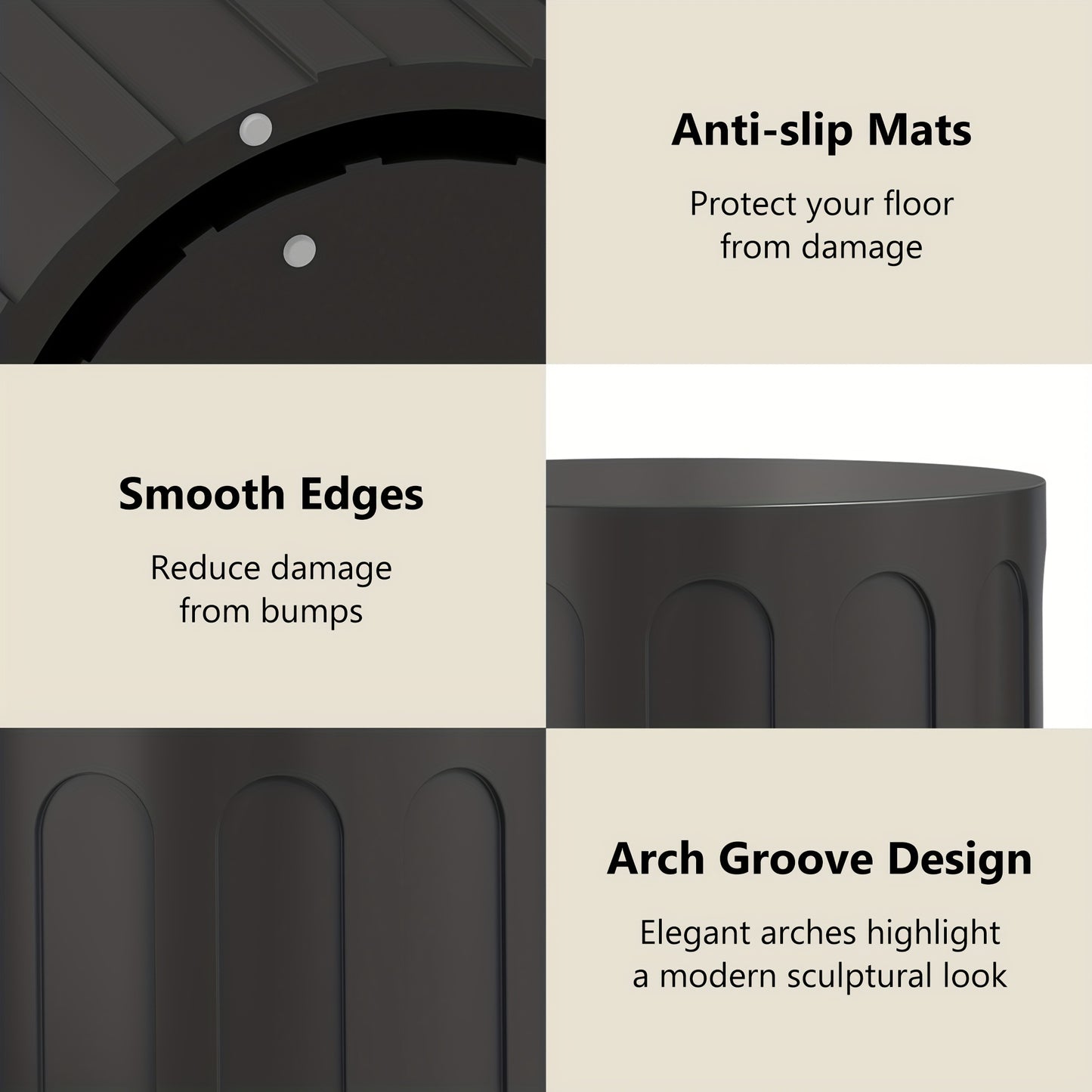 Modern Nesting Coffee Table Set of 2 – Arched Fluted Oak & Birch Tables