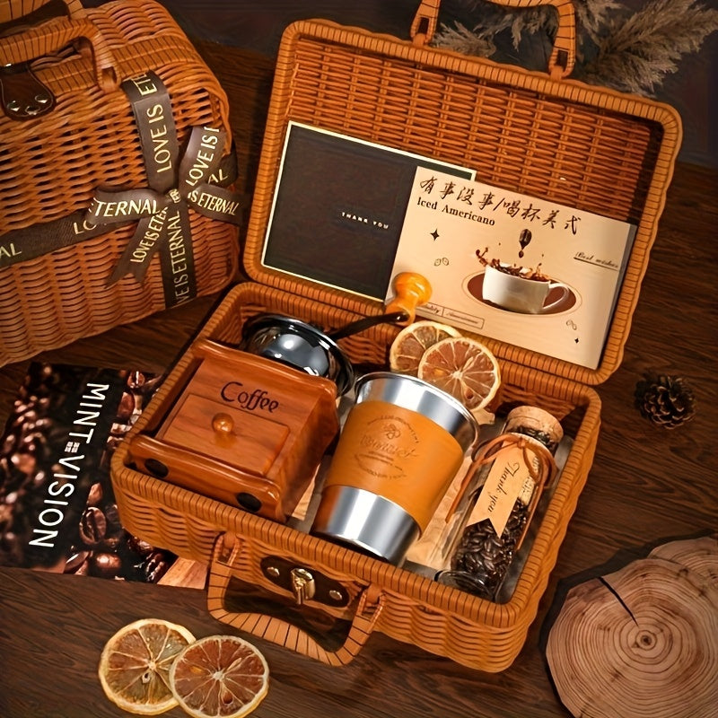 Portable Hand Coffee Grinder - Outdoor Coffee Set for Travel, Office, Food Truck, and Gifts (Coffee Beans Not Included)