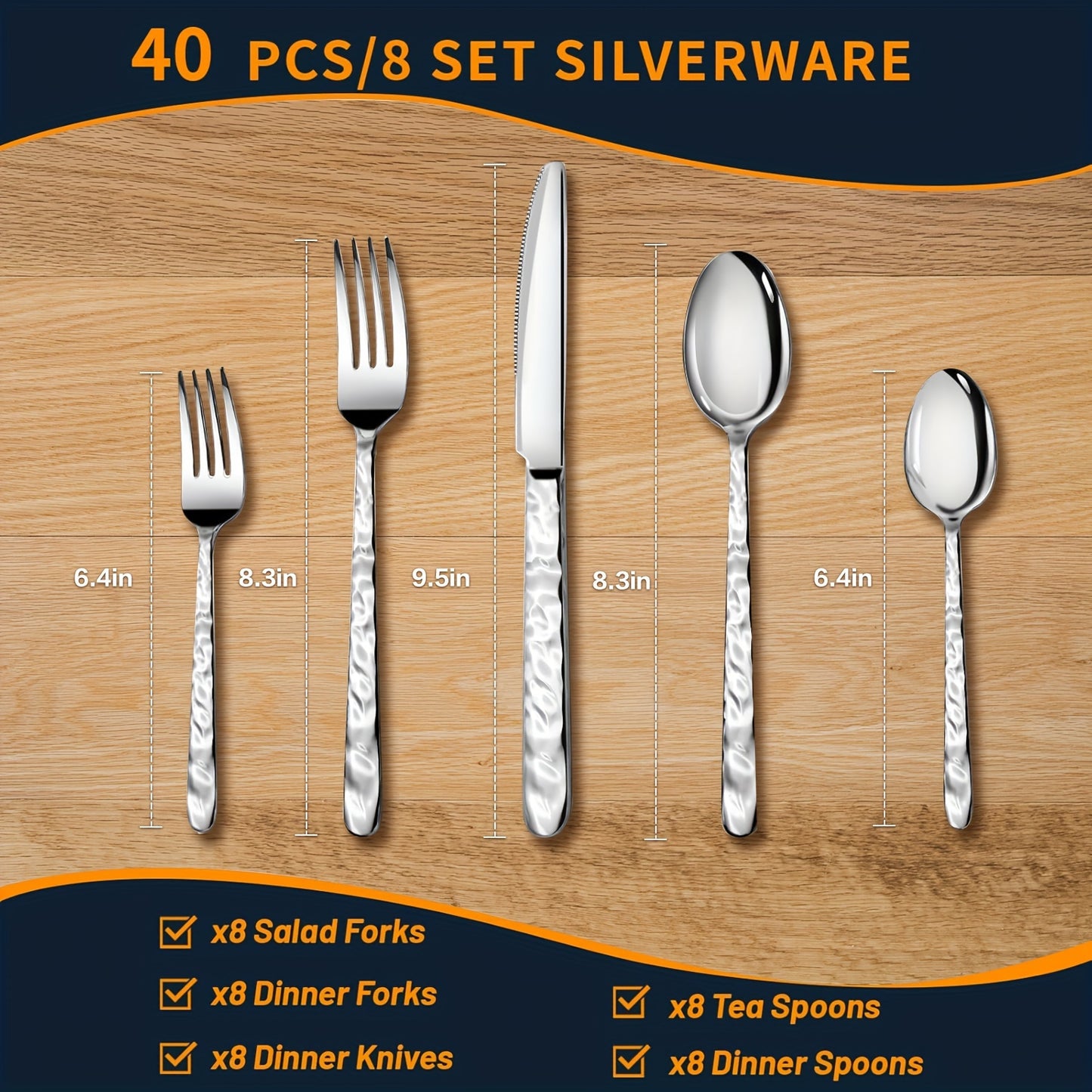 Silverware Set, 40PCS/60PCS Stone Handle Set - Mirror Polished, Dishwasher Safe - Suitable for Home, Catering, Parties, Weddings & Restaurants - For Families & Entertainers