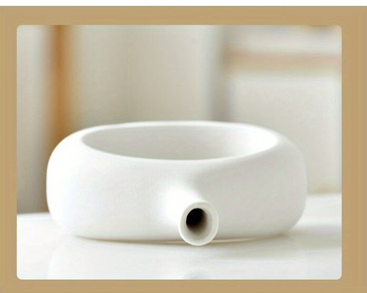 2pcs Ceramic Flower Vase, Hollow Oval Vase For Home Décor Office Decoration, Modern Geometric Vases Figurines Ornament For Living Room Bedroom Dining Table