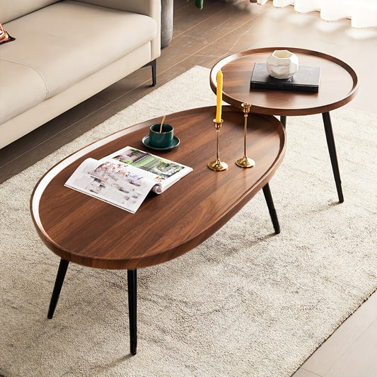 Nesting Coffee Table Set (2-Piece) – Round & Oval Side Tables