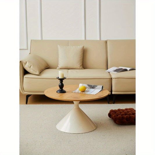 White Round Coffee Table – Modern Minimal Center Table