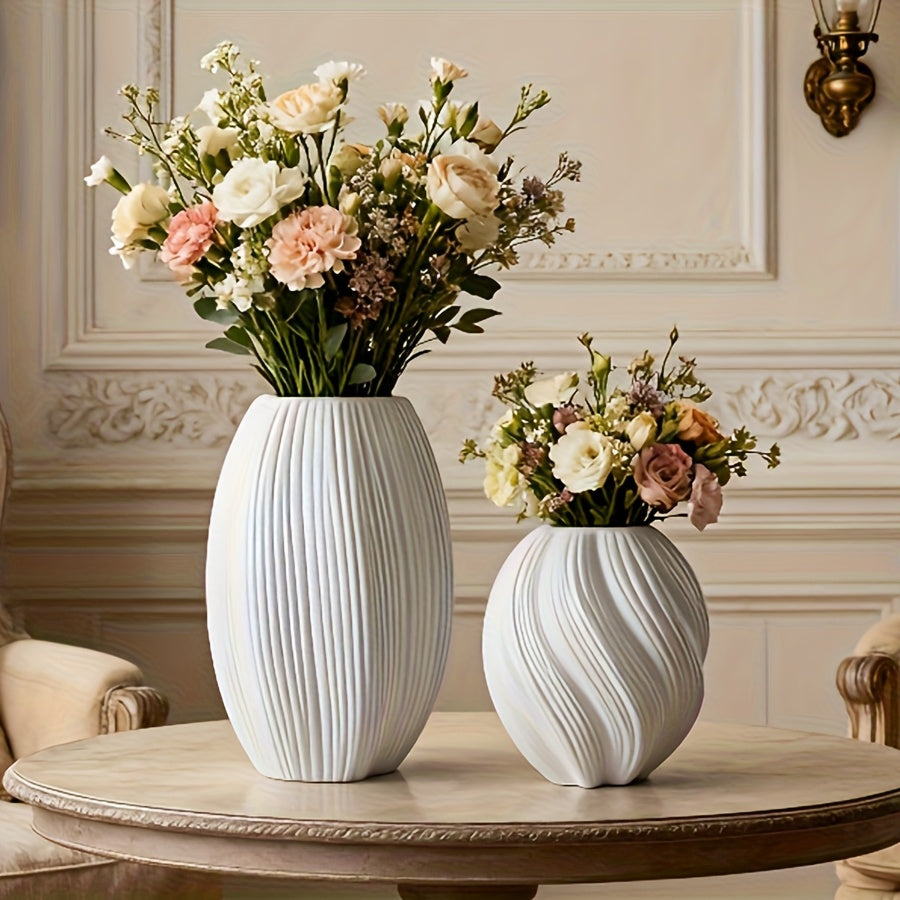 2pcs/Set Maltose-Shaped Vase Decorative Bottles, Bohemian Style, Round Striped Pattern, Suitable for Living Room, Bathroom, Exhibition Hall, Wedding And Other Occasions Decoration, Flower Arrangement Art Bottle, Perfect Holid