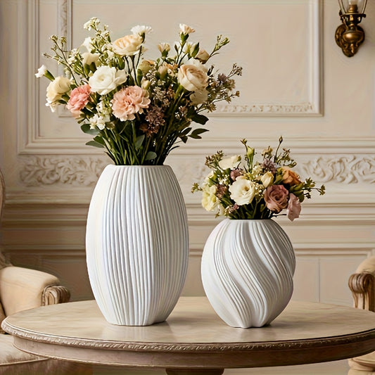 2pcs/Set Maltose-Shaped Vase Decorative Bottles, Bohemian Style, Round Striped Pattern, Suitable for Living Room, Bathroom, Exhibition Hall, Wedding And Other Occasions Decoration, Flower Arrangement Art Bottle, Perfect Holid