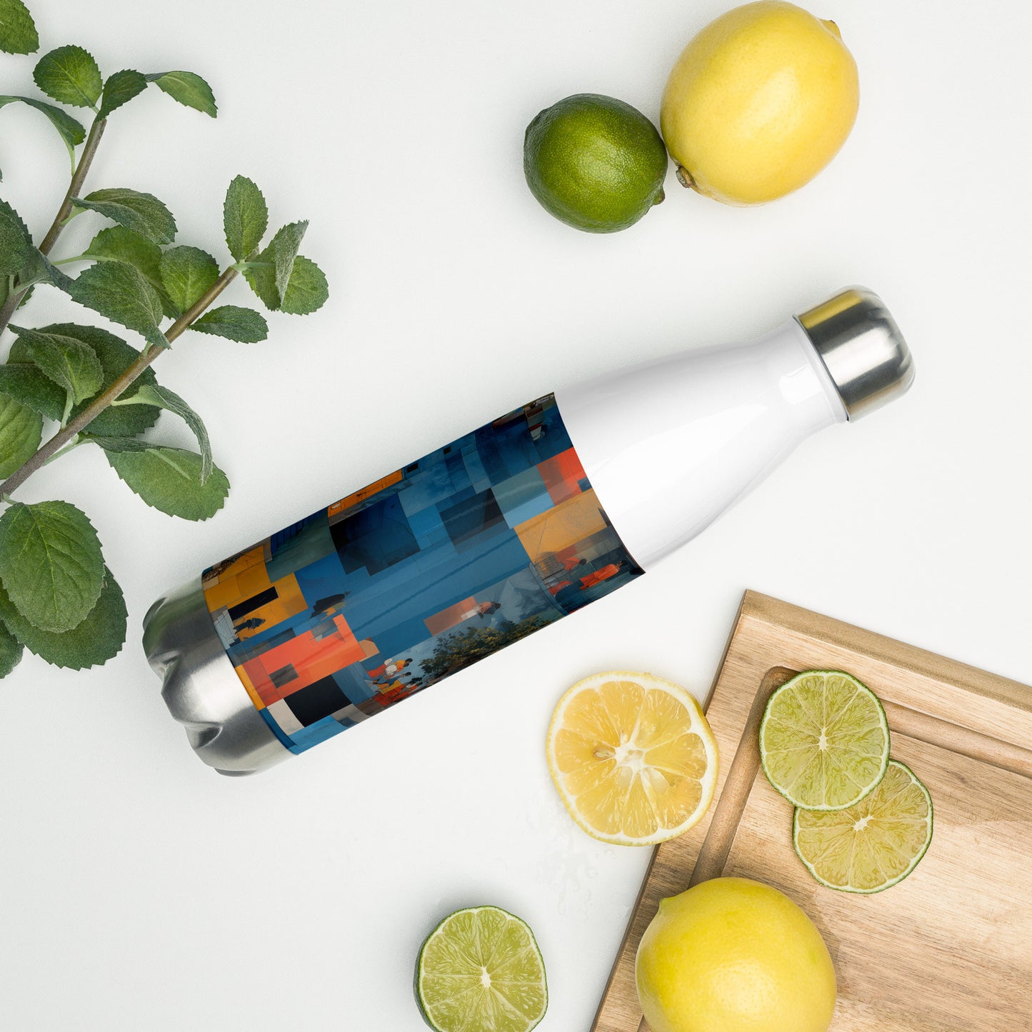Tetrix Urban Collage – All-Over Print Stainless Steel Water Bottle