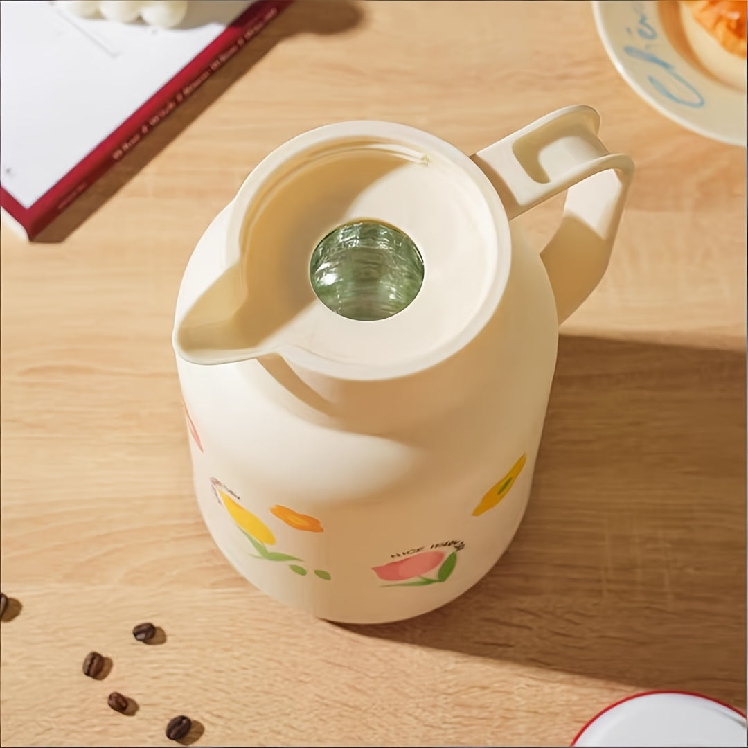 Home-use Large-capacity Insulated Coffee Carafe, Glass-lined Thermos Flask, Hot Water Bottle, Insulated Coffee Mug, Lidded Teapot, Vacuum Insulation 1000ml/33.8oz