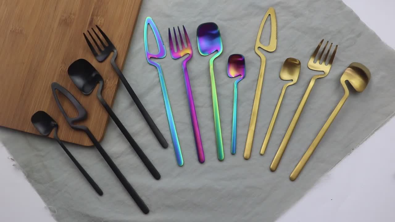 [Stainless Steel | Cutlery] 16pcs/24pcs Reusable Stainless Steel Cutlery Set | Tableware Eating Utensils Set, Kitchen Supplies, Dinnerware Set With Long Handle