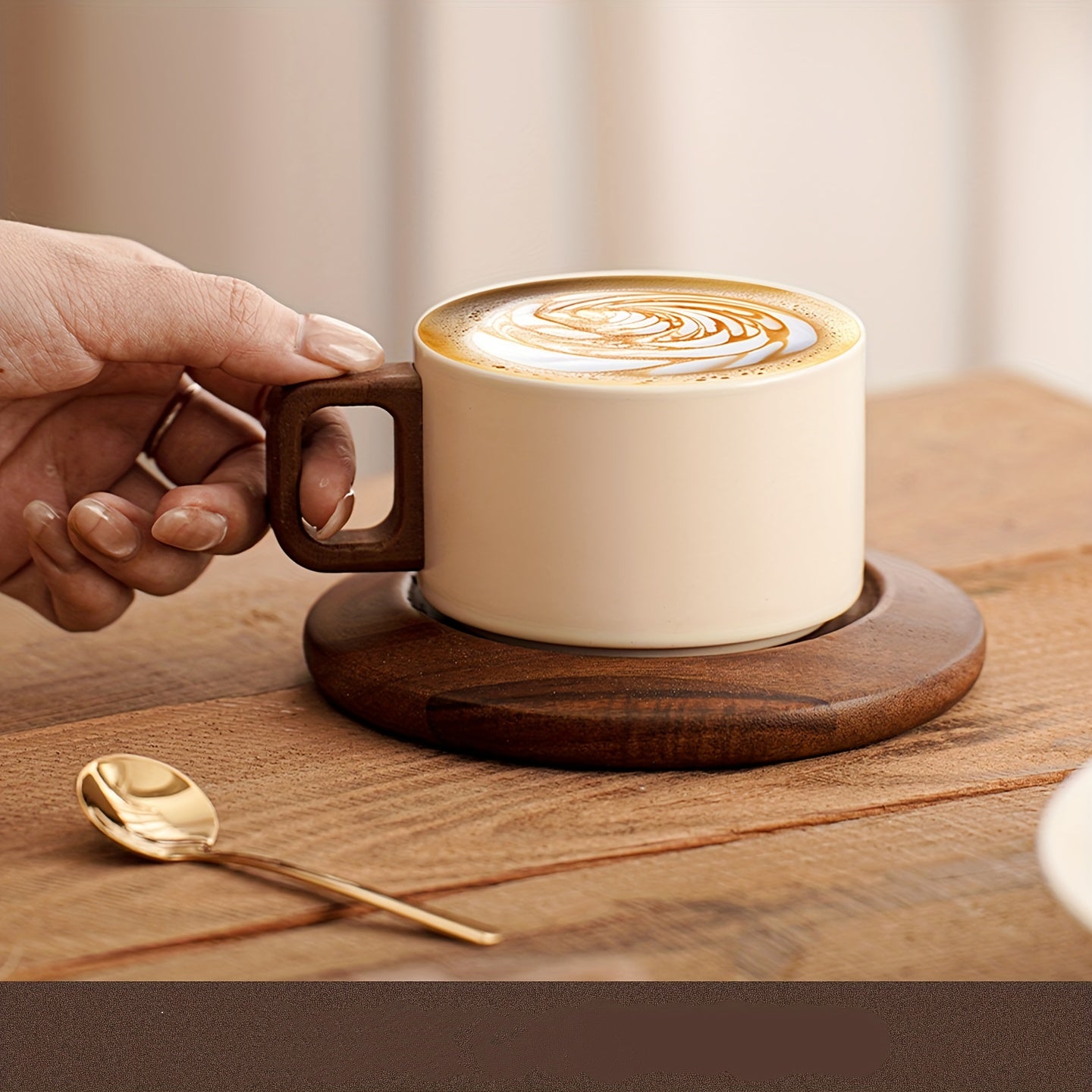 1 Set 250ml Milky White Ceramic Coffee Cup and Saucer Set/Classic Straight Design/Heat-Resistant Handmade Coffee Cup/Mug/Latte Art Cup/Suitable for Coffee Art/Tea Cup/for Home/Cafes/Gifting