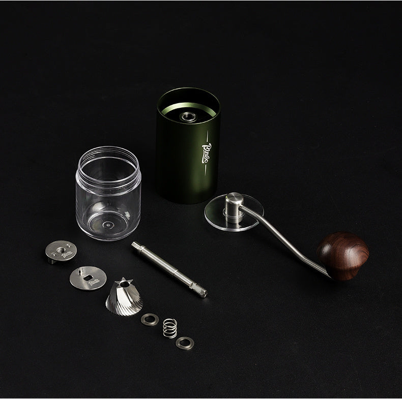 Bincoo Phantom Series Manual Coffee Grinder Featuring 6 Star Steel Burrs, a Portable Hand Crank Mill with Adjustable Grind Settings Suitable for Espresso, Pour Over, French Press, And Drip Coffee, Ideal for Home, Travel, Camp