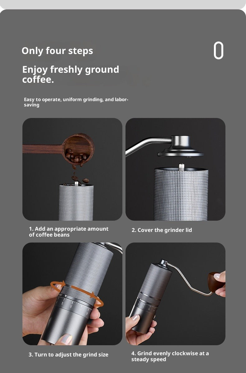 Hand Cranked Coffee Grinder with Adjustable Grind Settings - Heavy-Duty & Burr Mill, Portable Manual Operation for Espresso, French Press, Camping, Use - Durable Coffee Bean Grinder for fresh brew on the