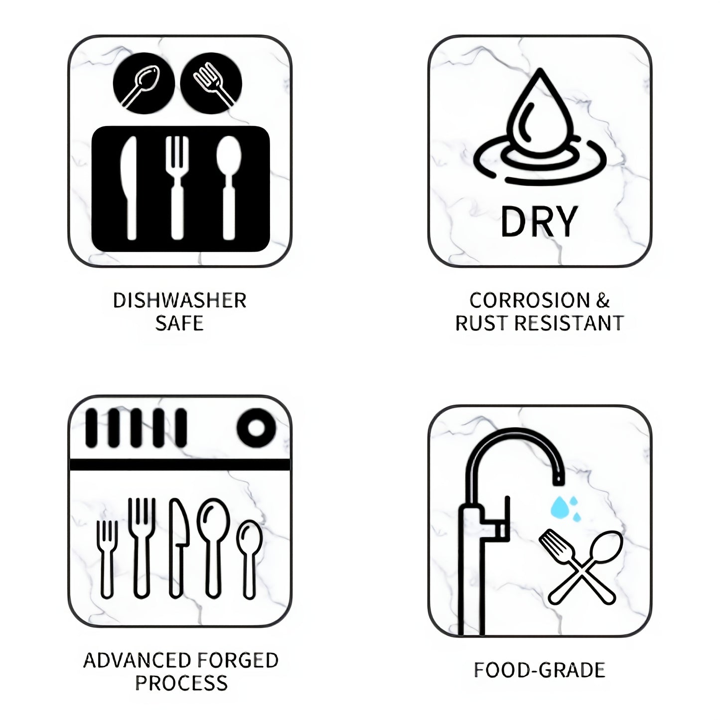 30pcs Elegant Black & Golden Stainless Steel Cutlery Set - Dishwasher Safe, Polished Finish, Perfect for Restaurants, Hotels, and Home Use - Ideal for Housewarming & Dinner Parties, Restaurant Tableware | Sophisticated Tablew