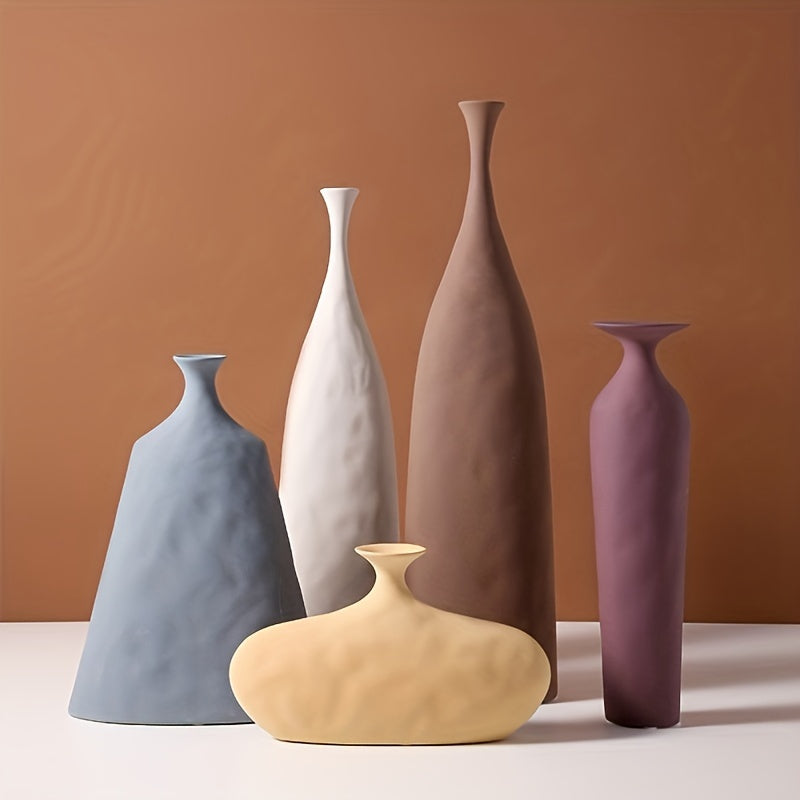 1pc Nordic-Style Morandi Ceramic Vase - Elegant Home Decor Vases for Simple Art Elements, Flower Arrangement, and Modern Decor - Handcrafted, Unique, and Space-Saving Design