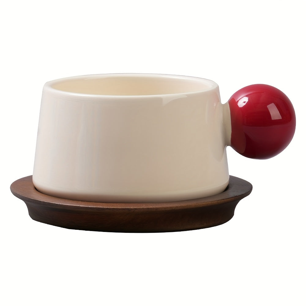 Hot Selling New American Style Coffee Cup Set, High-Quality Transparent Borosilicate Glass Latte Mug, Niche High-End Aesthetic