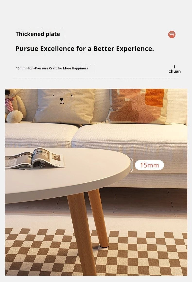 Minimalist Solid Wood Coffee Table – Natural Wood Grain Center Table