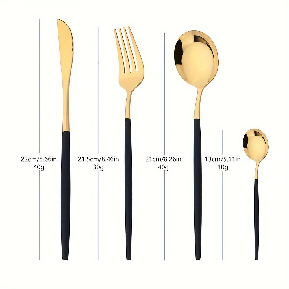 A Set of 24pcs of Portuguese Mirror-Finish Stainless Steel Cutlery, Suitable for Weddings, Catering, Home Use, Hotels, And Restaurants.