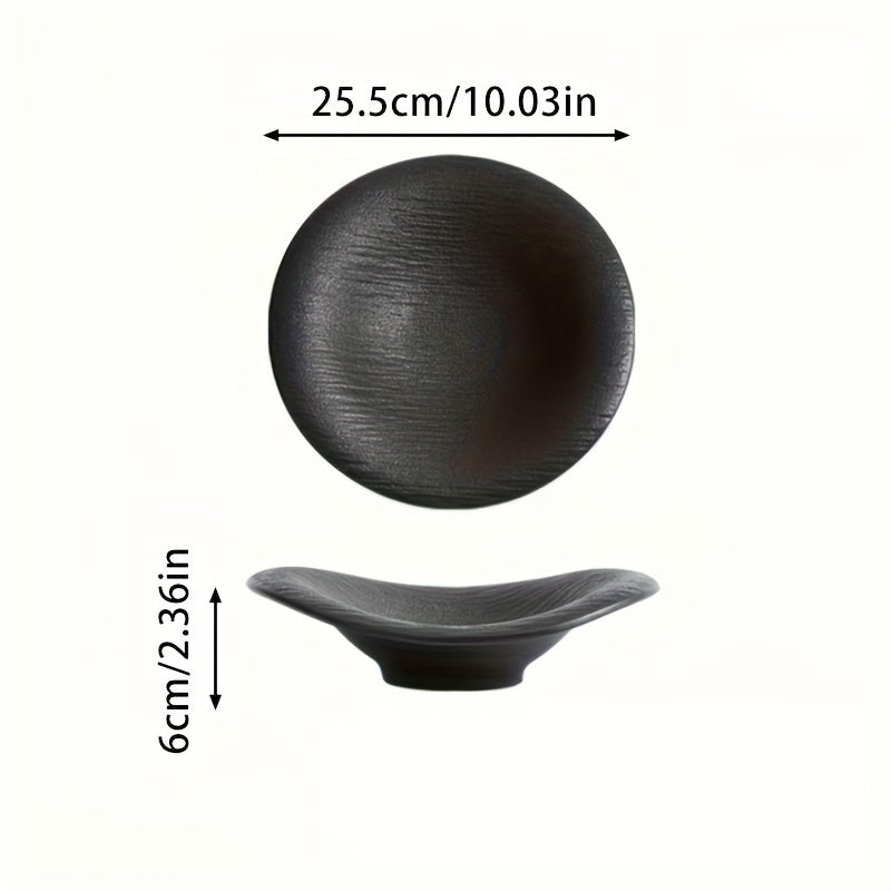 Modern Irregular Oval Plate (1 Piece) – Textured Ceramic Serving Plate