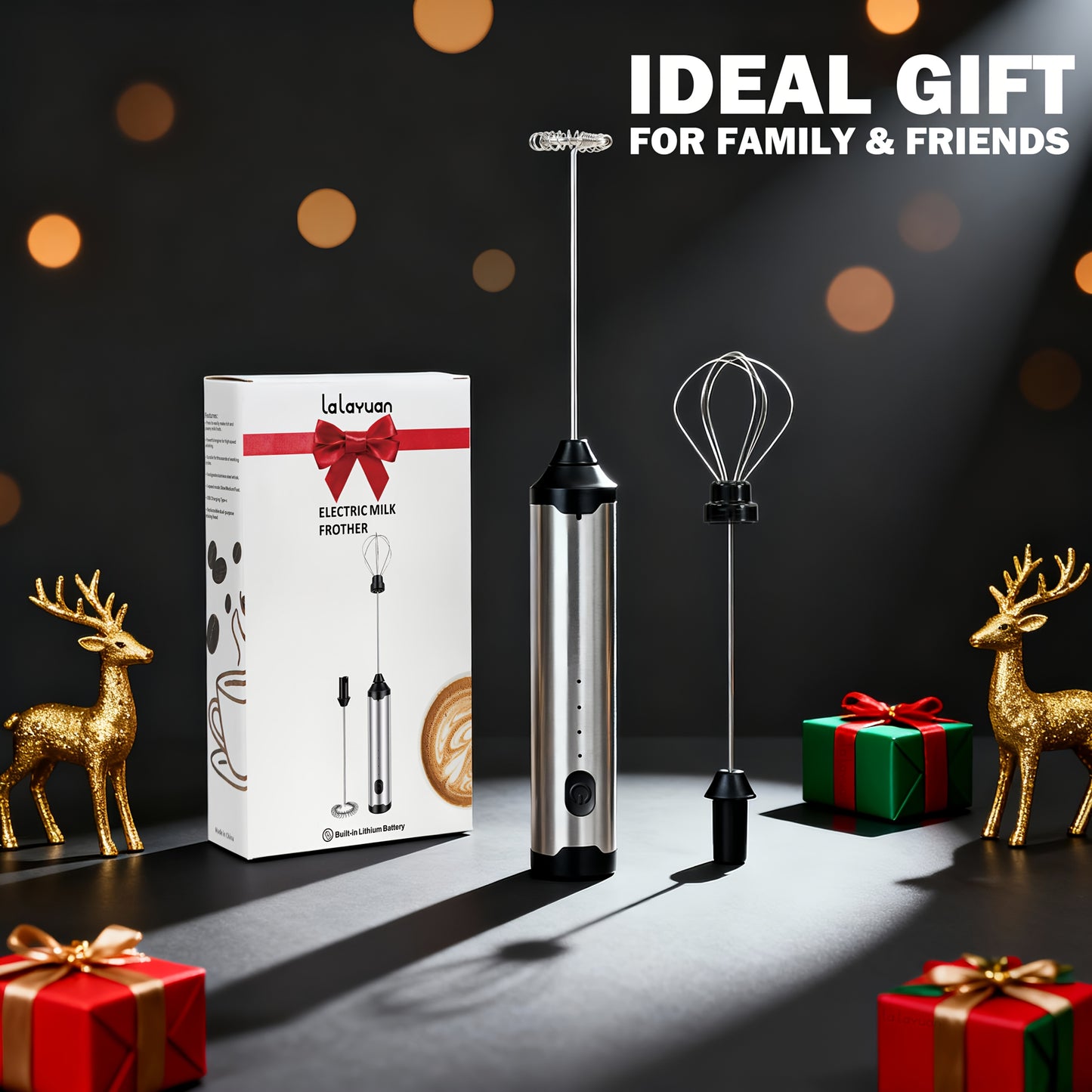 3-Speed Adjustable Rechargeable Milk Frother - 304 Stainless Steel Handheld Electric Foam Maker, Large Battery USB Charging Drink Mixer, Multi-Use Milk & Egg Beater for Coffee, Latte, Matcha, Portable Whisk for Daily & Travel