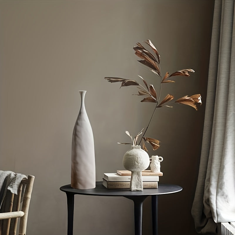 1pc Nordic-Style Morandi Ceramic Vase - Elegant Home Decor Vases for Simple Art Elements, Flower Arrangement, and Modern Decor - Handcrafted, Unique, and Space-Saving Design