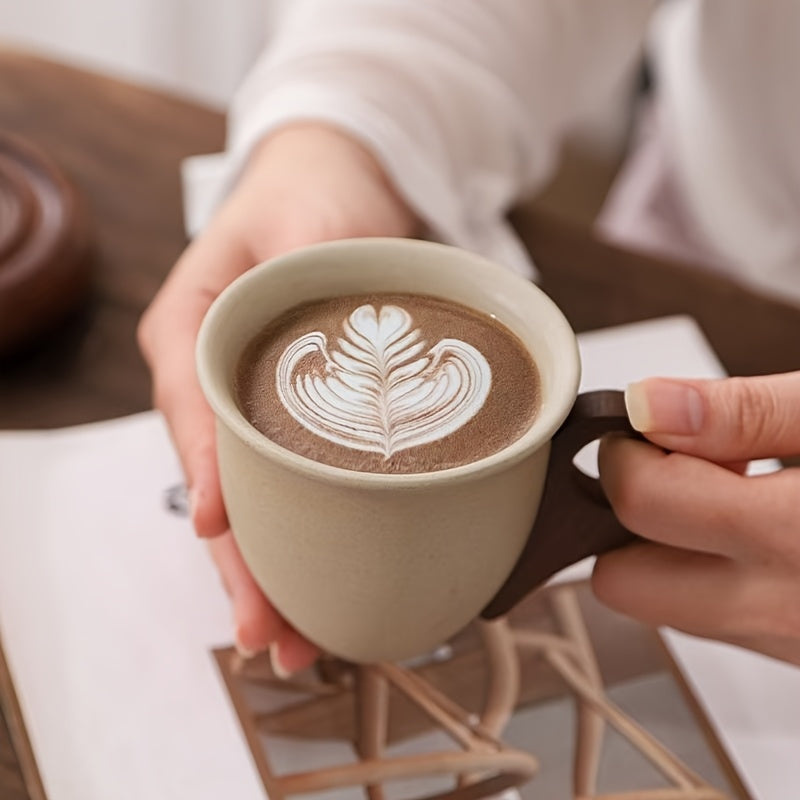 Ceramic Coffee Cup And Saucer Set | 7.44oz Round Ceramic Mugs With Base, Ideal For Cafes, Restaurants, Home Use, And Gifting