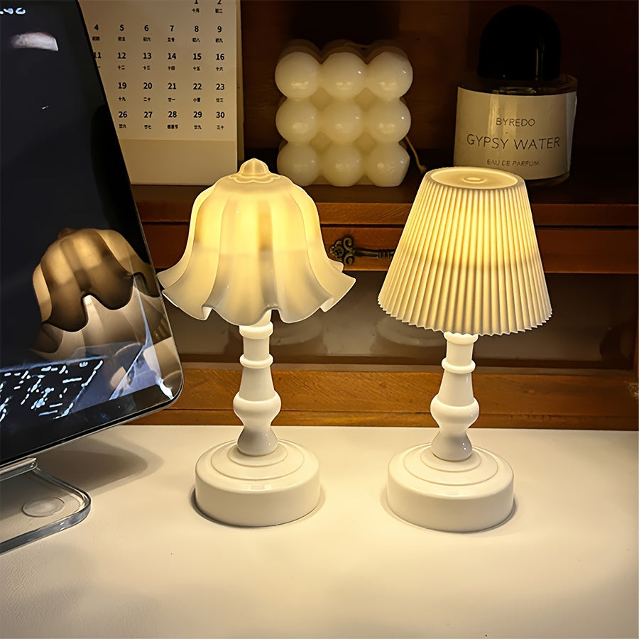 1pc Flower-Shaped Mini LED Table Lamps - Sleek Modern Design, Soft Warm Night Light, Durable Plastic Construction - Unique Home Decor for Bedroom, Desk, Cafe, Hotel, and Living Room, Ideal Gift for Friends and Family