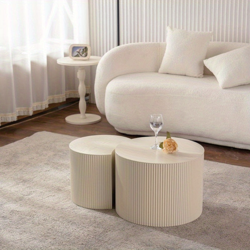 Small Space Round Coffee Table – Modern Center Table (No Assembly Needed)