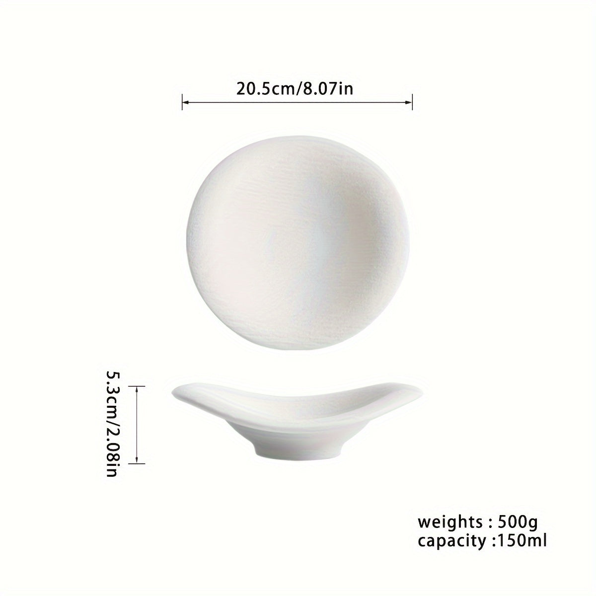 Modern Irregular Oval Plate (1 Piece) – Textured Ceramic Serving Plate