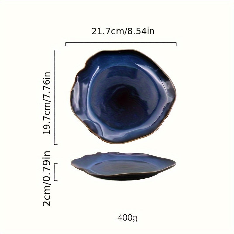 European-Style Irregular Ceramic Dessert Plate (1 Piece) – Modern Tableware
