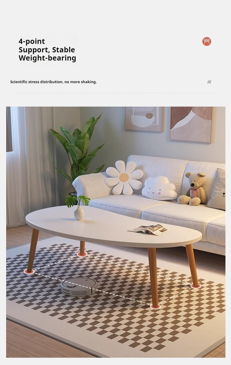 Minimalist Solid Wood Coffee Table – Natural Wood Grain Center Table