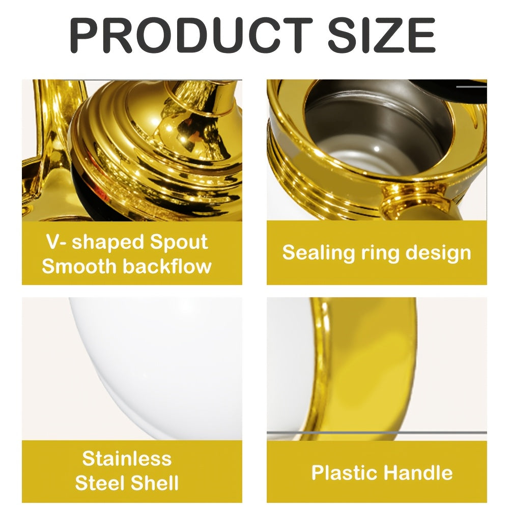 Middle Eastern Arabic Turkey-Inspired Stainless Steel Coffee Pot Dallah Pot Coffee Maker, Double-Wall Insulated Coffee Pot with Lid And Hand, Multiple Colors And Capacities Available for Women, Men, Guests, Best Gift Idea, Ki