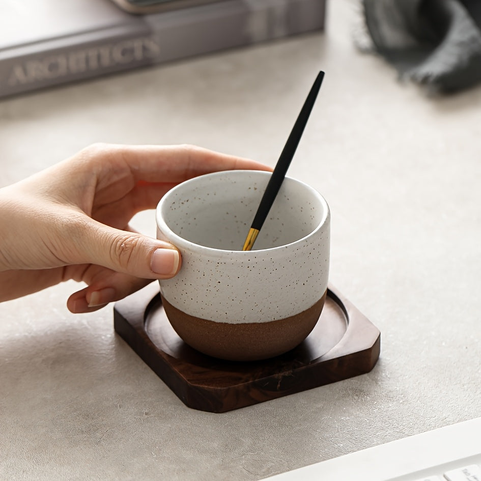 2/4pcs 6.7Oz/190Ml Stoneware Short Mug Coffee Cup, Christmas/Valentine'S Day Gift for Boyfriend/Girlfriend/Family, Suitable for Home Daily/Office/Afternoon Tea Cup, Thickened Anti-Slip Wear-Resistant Machine Washable