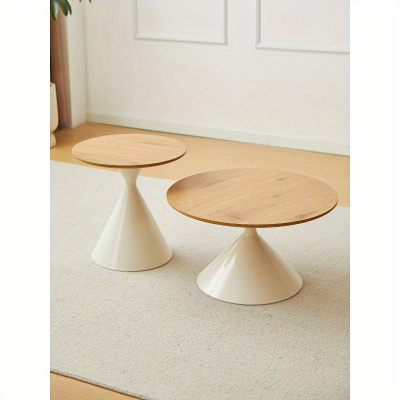 White Round Coffee Table – Modern Minimal Center Table