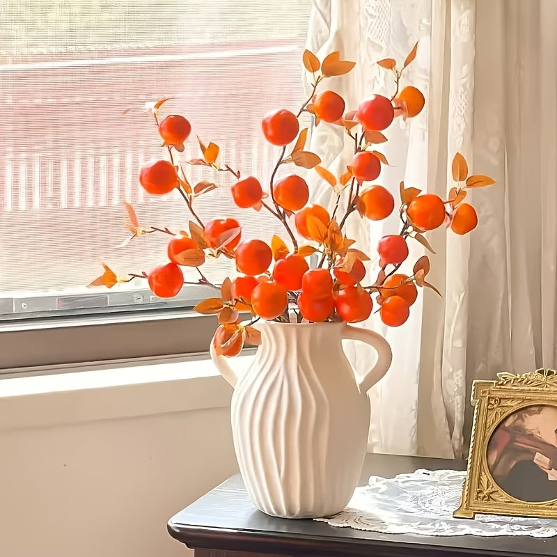 1 Nordic Simple Cream Style Vase, Decorative Vase for Study, Dining Room, Living Room, Desktop Flower Arrangement, Creative Simple Vase, Double Ear Vase, Light Luxury High-end Home Decoration, Suitable for Room Decoration, We