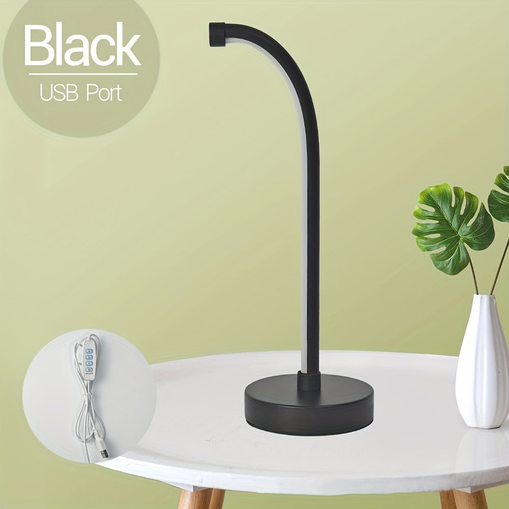 Modern Metal Desk Lamp with USB, Adjustable 3-Color Temperature, Dimmable Night Light for Bedroom, Study, and Dining Area Lamp For Bedroom Lamp Shades For Table Lamps